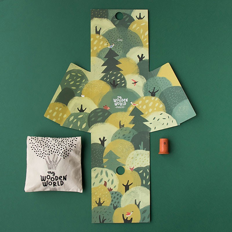 mini wooden world, symbolic play